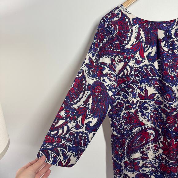 The Limited Dress Women L Tall Purple Paisley Mini Preppy Office Party Wedding - Picture 3 of 6